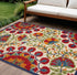 Red and Multicolor Indoor Outdoor Runner Rug